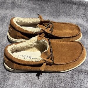 Hey Dude Men's Wally Chestnut FireSuede Slip-Ons